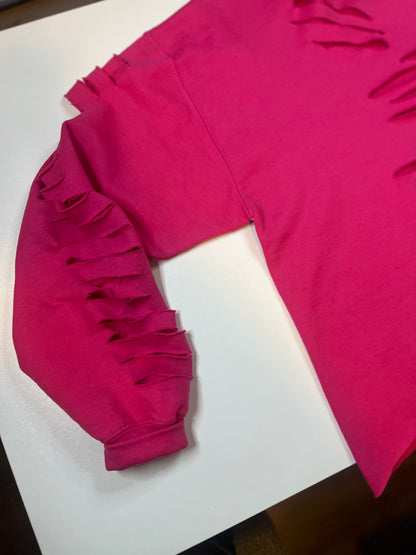 Distressed embellished sweatshirt