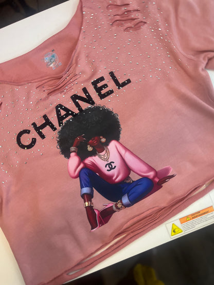 Distressed embellished sweatshirt