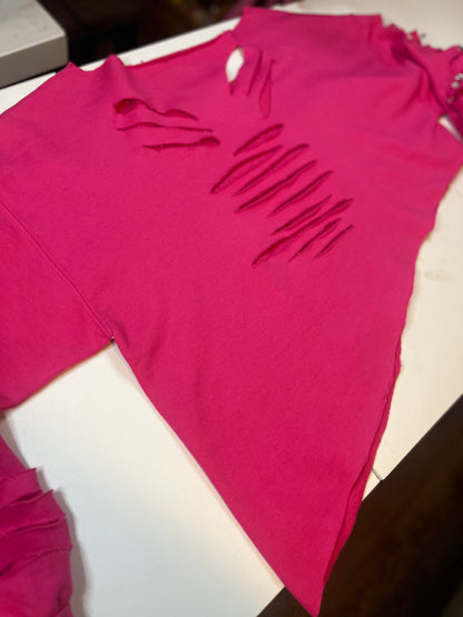 Distressed embellished sweatshirt